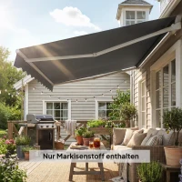 Outsunny Tecido substituto para toldo – cobertura solar UPF 50+ para armação 3,5 x 2,5 m, Cinza escuro(m-4)