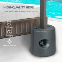 Outsunny HDPE Tent Weights Set of 4, Canopy Weights, Fill with Water or Sand, 48KG(m-7)