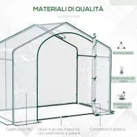 Outsunny Serra da Esterno con Ingresso a Zip e Presa d'Aria Superiore, in Plastica e Acciaio, 180x100x152 cm, Trasparente(m-5)