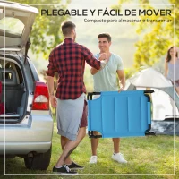 Outsunny Tumbona de Jardín con Toldo Ajustable Respaldo Regulable 4 Niveles Reposacabezas para Terraza 70x200x45 cm Azul Claro(m-5)