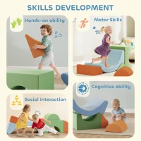 AIYAPLAY 5-częściowy zestaw miękkich klocków dla małych dzieci, do wspinaczki, pełzania, budowania, lekki, sztruks, pianka, kolorowy(m-5)