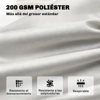 Outsunny Cojín para Banco de Jardín con Respaldo Relleno Grueso y Cintas de Sujeción para Interior y Exterior 150x98x8 cm Gris(m-4)