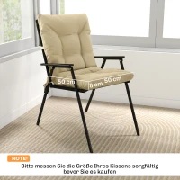 Outsunny Outdoor-Sitzkissen mit Rückenlehne und Bändern, wasserabweisende Polster für drinnen und draußen, Beige(m-3)