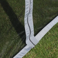 Outsunny Cenador de Jardín 4x3m Pabellón de Jardín Gazebo con Doble Techo Estructura de Aluminio UPF50+ para Exterior Gris(m-8)