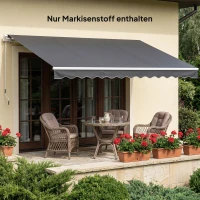 Outsunny Ersatzstoff für Markise – Sonnenschutzdach UPF 50+ für 3,5 x 2,5 m Rahmen, Dunkelgrau(m-9)