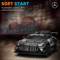 AIYAPLAY Mercedes - Elektryczny Samochód dla Dzieci, 12V Bateria, LED, Muzyka, Klakson, 3-8 Lat, Czarny(m-7)