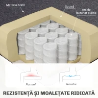 HOMCOM Canapea 2 Locuri din Material Textil fără Brațe cu Cusături, Canapea Compactă Modernă cu Picioare din Lemn de Cauciuc pentru Living, 117x56.5x77 cm, Gri Închis(m-5)