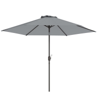 Outsunny Parasol 3 m avec housse, parasol de marché extérieur avec fonction d'inclinaison et manivelle, ouverture de ventilation, Gris