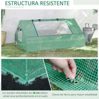 Outsunny Invernadero Pequeño para Cultivo con 4 Ventanas Enrollables Marco de Acero y Cubierta PE Anti-UV 180x140x80 cm Verde(m-5)