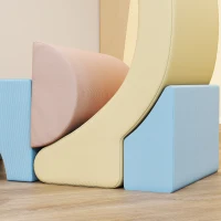 AIYAPLAY Kids Soft Play Set, 5-Piece Baby Foam Climbing Blocks with Corduroy Cover, Lightweight Modular Design for Crawling, Climbing & Creative Play, Blue(m-8)