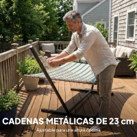 Outsunny Hamaca con Soporte Hamaca de Jardín Portátil con Almohada Desmontable Barras Separadoras 353x94x115 cm Verde(m-6)