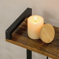 HOMCOM Raft de bucătărie cu priză multiplă pentru microunde, cu rafturi și coș din plasă, 90x42x130cm, maro(m-8)