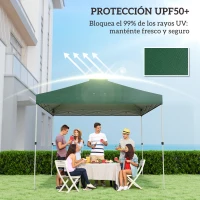 Outsunny Toldo de Pérgola de Recambio 3x3 m Techo de Repuesto para Carpa Plegable de Tela Oxford 210D Protección UV 50+ Verde(m-4)