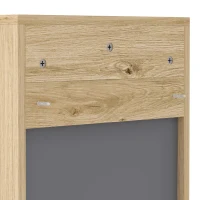 HOMCOM Columna de Baño de Pared Armario de Baño con Compartimentos Abiertos y 2 Puertas 40x24x141,5 cm Natural(m-12)