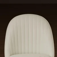 HOMCOM Pack de 4 Sillas de Comedor Modernas Sillas de Cocina Tapizada en Terciopelo con Respaldo Bajo 50x52x83 cm Crema(m-10)