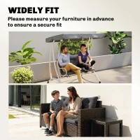 Outsunny Pernă de Grădină Modernă pentru Ședere în Exterior cu 6 Curele, Pernă Căptușită din Bumbac și Poliester, pentru Canapele Balanțe Bănci, 100x98x8 cm, Gri Închis(m-8)