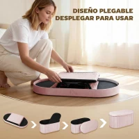 HOMCOM Puff Almacenaje Banco Almacenaje Plegable 72 L 76x38x35 cm Tapizado en Terciopelo Baúl de Almacenamiento Rosa(m-5)