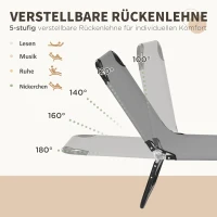 Outsunny 2er Set Sonnenliege klappbar Gartenliege mit 5-Fach höhenverstellbarer Rückenlehne bis 120kg belastbar(m-4)