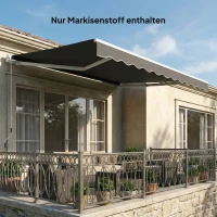 Outsunny Ersatzstoff für Markise – Sonnenschutzdach UPF 50+ für 3,5 x 2,5 m Rahmen, Dunkelgrau(m-7)