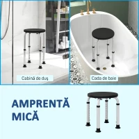 Homcom Scaun Dus – Reglabil, Antialunecare, Alb(m-5)