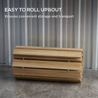 Outsunny Covor de Grădină din Lemn 120 x 38 cm | Cărare Arrotolabilă pentru Spații Exterioare | Covor Decorativ și Rezistent pentru Grădină, Plajă, Nunți sau Petreceri(m-6)
