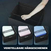 HOMCOM Gaming Tisch L-förmiger Schreibtisch mit LED & Steckdosen, mit Doppelmonitorständer, 165x80x91,5 cm, Schwarze Holzoptik(m-7)