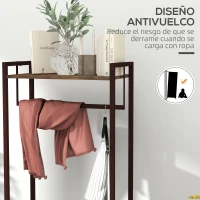 HOMCOM Perchero para Ropa Perchero Recibidor con 3 Cajones de Tela y Estante de Almacenamiento 58,5x30x178 cm Marrón Rústico(m-6)