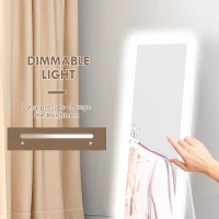 HOMCOM Lustro stojące 40 x 160 cm z LED, lustro ścienne(m-5)