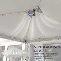 Outsunny Toldo de Pérgola de Recambio 3x3 m Techo de Repuesto para Carpa Plegable de Tela Oxford 210D Protección UV 50+ Blanco(m-5)
