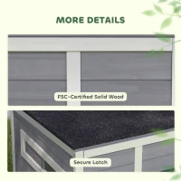 PawHut Abrigo para patos resistente ao tempo Casa para patos em madeira com piso removível Janelas de correr Telhado de asfalto rebatível 93x70x72cm Cinza(m-5)