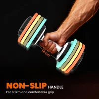 SPORTNOW Regulowana hantla, 5 kg/10 kg/15 kg/20 kg/25 kg oszczędzające miejsce hantle z antypoślizgowym uchwytem(m-6)