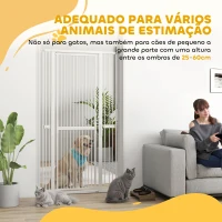 PawHut Barreira de Segurança para Cães e Gatos Extra Alta 180 cm Extensível 76-104 cm Separação 3,5 cm para Portas e Escadas Branco(m-9)