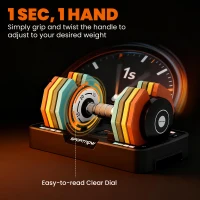 SPORTNOW Regulowana hantla, 5 kg/10 kg/15 kg/20 kg/25 kg oszczędzające miejsce hantle z antypoślizgowym uchwytem(m-5)