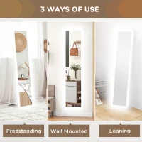 HOMCOM Lustro stojące 40 x 160 cm z LED, lustro ścienne(m-7)