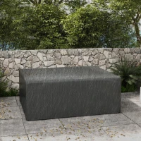 Outsunny Housse salon de jardin extérieure bâche de protection extérieure anti-UV  en polyéthylène 235 x 190 x 90 cm gris(m-10)