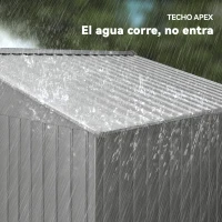 Outsunny Cobertizo de Jardín Exterior 4,9 m² 277x195x192 cm con Puerta Corredera Ventilación y Kit de Fundación Gris(m-7)