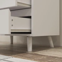 HOMCOM Alacena de Cocina Aparador con 2 Puertas de Vidrio Compartimentos 4 Cajones y Estantes Ajustables 60x35x180 cm Blanco(m-10)