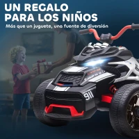 AIYAPLAY Quad Eléctrico para Niños 12V con 2 Motores Velocidad hasta 5 km/h 3 Ruedas Suspensión Negro y Blanco(m-9)