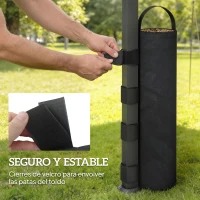 Outsunny Pack de 8 Bolsas de Peso para Carpa Bolsas de Arena de Tela Oxford 600D para Patas de Toldo Sin Arena Negro(m-5)