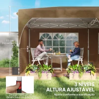 Outsunny Tenda Dobrável 6x3 m Pop-up com 4 Laterais Amovíveis Tenda de Jardim com Faixas Refletoras Altura Ajustável UPF50+ Bege(m-8)