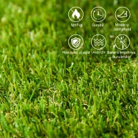 Outsunny Gazon Sintetic 10 Piese Covoraș Gazon Artificial 30x30 cm cu Înălțimea Firului de Iarbă 20 mm și Anti-UV Verde Închis(m-6)