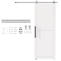 HOMCOM Sliding Door Hardware Kit Heavy Duty 304 Stainless Steel 152 cm Wide Door Silver Tone(m-10)