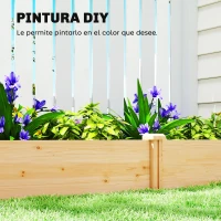 Outsunny Jardinera Elevada de Madera Huerto Urbano para Cultivar Plantas con Divisor y Base Abierta 235x121x26 cm Natural(m-6)