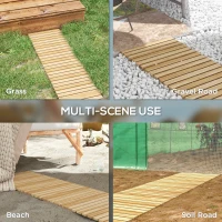 Outsunny Covor de Grădină din Lemn 120 x 38 cm | Cărare Arrotolabilă pentru Spații Exterioare | Covor Decorativ și Rezistent pentru Grădină, Plajă, Nunți sau Petreceri(m-3)