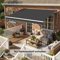 Outsunny Ersatzstoff für Markise – Sonnenschutzdach UPF 50+ für 3,5 x 2,5 m Rahmen, Dunkelgrau(m-6)