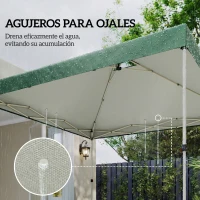 Outsunny Toldo de Pérgola de Recambio 3x3 m Techo de Repuesto para Carpa Plegable de Tela Oxford 210D Protección UV 50+ Verde(m-7)