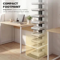 HOMCOM Bibliotecă Verticală înaltă cu 11 Rafturi, Bibliotecă Economisitoare de Spațiu Slim, Raft Industrial pentru Living, Dormitor, Birou, 34.5x41.5x163.5 cm, Negru(m-5)