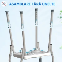 HOMCOM Scaun Reglabil de Duș cu Mânere, Multicolor(m-7)