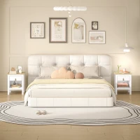 HOMCOM Lot de 2 tables de chevet avec tiroir et compartiment ouvert, 45 x 40 x 55 cm, blanc(m-10)