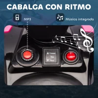 AIYAPLAY Quad Eléctrico para Niños 6 V Quad para Niños de 37 a 72 Meses Velocidad hasta 3 km/h Faros y Música 70x42x45 cm Rosa(m-6)